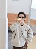 Chaqueta de Otoño para Niños Estilo Coreano Chaqueta Cardigan Fresca para Niños Mayores Bloques de Color Falso Dos Piezas Chaqueta de Béisbol Infantil