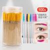 Ferramenta de enxerto de cílios Crystal Rod Escova de cílios descartável 100 espiral Maquiagem Escova Sobrancelhas Rímel Dual Use