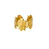Anillo Sencillo Nuevo de Acero Inoxidable Dorado con Marco de Flor Hueca para Mujer con Pétalo Geométrico Anillo Abierto Joyería Transfronteriza