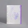 Bolsa de Hojas Sueltas Transparente con Cremallera y Agujeros de Lentejuelas A4A5A6 Bolsa para Documentos Impermeable Esmerilada Ecológica Bolsa para Documentos con Separadores