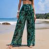 Pantalones Rectos Transfronterizos Europeos y Americanos de Amazon Estampado de Hojas Cintura Elástica Malla Secado Rápido Pantalones de Playa para Surf en la Costa