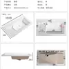 Nuevo Lavabo para Ropa con Tabla de Lavar Drenaje Separado Cerámico Todo en Uno Balcón Sanitario Soporte de Acero Inoxidable Fregadero
