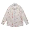 Camisa Floral de Diseño de Nicho Otoñal para Hombre, Delgada, Casual, Holgada, Semitransparente, con Borlas, Moderna, Atractiva, de Manga Larga