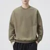 Moletom pullover casual desconstruído estilo americano primavera/outono 2026, moletom de manga longa com gola redonda moderno para homens, atacado