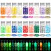 Lentejuelas Luminosas para Arte de Uñas Glitter Luminoso Serie Mágica Set 24 Botellas de Color Esmalte de Uñas Gel Amazon Transfronterizo
