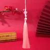 BoTing Nudo Chino Colgante de Perla con Borla Adorno para Coche DIY Colgante para Bolso Broche Decoración Estilo Antiguo Hanfu