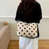 Bolso de Lona de Moda Estilo Coreano Estilo Perezoso Bolso de Hombro 2026 Nuevo Bolso de Mano Bolso Tote de Moda con Estampado de Lunares