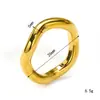 Anillo de Acero de Titanio Elegante con Forma de Ola Asimétrica de Nicho Transfronterizo Europeo y Americano para Mujer, Pulsera Sencilla y Versátil Estilo Pareja Oro de 18K
