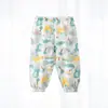 Pantalones a prueba de mosquitos para bebé, pantalones de pijama finos de verano, pantalones para aire acondicionado, pantalones con puño para niños, pantalones para bebé para el verano