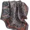 Estilo Étnico Gris Delgado Similar a la Seda Bufanda Cuadrada Pequeña de 70 Bufanda de Lino y Seda para Mujer Primavera y Otoño Hombro Caído Regalos para Madre