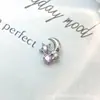 Pendientes de Aleación de Titanio F-136 Diseño de Luna y Estrella G23 Titanio Rosca Interna Pendientes de Labio con Circonita Joyería para Piercing Joya para la Cabeza