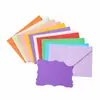 Sobres adhesivos de estilo europeo transfronterizos de colores con bordes ondulados, tarjetas de felicitación de color sólido simples, juego de sobres estilo occidental