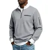 Amazon Otoño Sudadera con Capucha para Hombre de Textura Gofrada con Cuello Alto y Manga Larga Top Decorativo para Hombre con Múltiples Cremalleras
