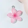 5 Tipos de Pingentes Coloridos Transparentes de Flor de Cerejeira de Cinco Pétalas Flor de Frangipani Acessórios de Resina para DIY Chaveiro Charms para Bolsa