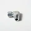 Conector de Acero al Carbono Marca Roke, Imperial, de una Virola, Ángulo Recto, Rosca Exterior