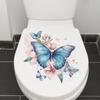 Shangyi SPZ-WC24106 Adhesivo decorativo para inodoro con diseño de mariposa y flores, autoadhesivo para baño, colección directa transfronteriza.