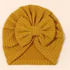 Chapéus Europeus e Americanos para Bebê, Chapéus Lenço com Laço para Bebê, Chapéus para Recém-Nascidos, Chapéus Indianos, Chapéus de Tricô Jacquard, Chapéus Infantis