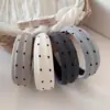 Faixa de Cabelo Versátil com Coração Aveludado e Bolinhas em Relevo, Larga com Alta Pressão na Coroa, Novo Presilha de Cabelo, Acessório de Cabelo