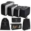 Nueva Serie de Sarga Traje de Almacenamiento Bolsa para Empacar Ropa de Viaje Portátil Multiusos Almacenamiento Set de Siete Piezas