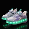 Zapatos con Ruedas Estilo Lego Personalizados con Ruedas Dobles Retráctiles de Un Solo Toque para Niñas, Patines Invisibles con Luces LED, Desmontables