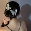 Horquilla de mariposa de metal de lujo para mujer, accesorio para el cabello con clip de tiburón, color plateado, estilo nicho, 2022