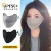 Mascarilla Transpirable, Delgada, Anti-UV, de Aspecto Elegante, Protectora del Sol, Protección Ocular 3D, Cubre Rostro Completo de Seda Helada para el Verano
