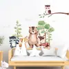 Adesivos de Parede Autocolantes de Animais Fofos da Floresta Coruja Guaxinim Veado Sika Adesivo Decorativo para Quarto Infantil BR0246F