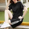 Nuevo conjunto casual deportivo de verano para mujer, holgado y versátil, talla grande, shorts de manga corta, pantalones hasta la rodilla, conjunto de moda de dos piezas
