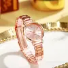 Relógio moderno com pulseira de aço, popular relógio feminino de comércio exterior, fabricante atacadista, simples relógio de pulso de quartzo estilo coreano para mulheres com pulseira de aço inoxidável