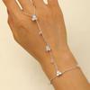 Pulsera de cadena transfronteriza europea y americana estilo ins simple perla cadena de amor multicapa cadena de dedo aleación pulsera de dedo