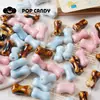 Cuentas Sueltas de Cerámica Hechas a Mano Accesorios para Enhebrar Pulsera de Hueso de Oso Linda Cuerda Trenzada Material DIY Accesorios Decorativos Material