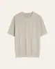 Camiseta de Punto de Manga Corta Mezcla de Seda Lino Algodón Verano Nuevo Estilo Old Money para Hombre Tejido TranspirableMenKnitTee