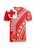 Camiseta de Tonga a la moda para hombre, Casual de verano con estampado 3D polinesio, Top de cuello redondo y manga corta, Estilo callejero