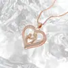 Pingente Transfronteiriço Mãe e Filho Presente de Dia das Mães Europa e Estados Unidos Novo Amazon Amor de Mãe Colar em Formato de Coração Mãe e Filha