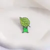 Broche Creativo Lindo Rana Verde Pequeña de Aliexpress Insignia de Accesorio de Hoja de Dibujos Animados Transfronteriza No Olvides Te Amo