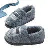 Pantuflas de Algodón para Hombre Tallas Grandes Invierno Cubre Talón 2026 Nuevo para Interiores Casa Cálido Felpa Plus Suela Gruesa Antideslizante Zapatos de Algodón
