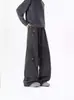 Calça de Moletom Bordada Curva Direto da Fábrica Masculina Primavera Estilo Americano Corte Assimétrico Esportiva Solta Peso Pesado Casual Longa Versátil