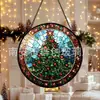 Colgante de Vidrio de Colores Árbol de Navidad Ornamento de Vidrio para el Hogar Decoración de Ventana Atrapasoles para el Jardín