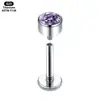Arete de Aleación de Titanio F136 con Rosca Interna Zirconia 5A Paquete de Clavo para Nariz Aobao con Varilla de Fondo Plano Cabezal de Repuesto para Clavo de Labio con Rosca Interna
