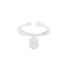 1094 K-Style Ins Nicho Diseño de Lujo Accesible Colgante de Anillo de Bola de Ágata Blanco y Negro Plata Esterlina S925 Anillo para Mujer