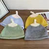 Gorro de Lana Tejido Lindo con Bloques de Color Estilo Japonés para Mujer, Cálido de Otoño e Invierno, Sencillo, Versátil, Adelgazante para la Cara