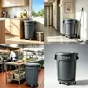 Papelera Comercial de Gran Capacidad, Tamaño Grande, Redonda, Engrosada, con Ruedas, para Saneamiento Exterior, Catering, Cocina, con Tapa, Cubo de Almacenamiento de Agua