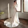 Vestido de Noiva Leve de Cetim 2026 Novo Estilo Noiva Ombro a Ombro Vintage Cauda de Peixe Simples e Elegante Vestido de Noiva