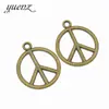 Pingente com logo da paz em liga YuenZ Acessórios para joias artesanais DIY Pingente para pulseira e colar 35*29MM J393