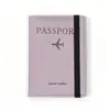 Portapasaportes de cuero PU Amazon banda elástica transfronteriza cubierta de pasaporte Portapasaportes multifuncional RFID pasaporte