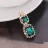 Moda coreana moda retro grampo de cabelo verde clipe de gema de strass clipe lateral de celebridade da internet feminina acessório de cabelo para cabeça atacado
