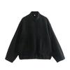 Transfronterizo 2023 Estilo Nuevo Europeo y Americano Chaqueta Holgada Casual de 15 Colores Cuello Alto de Calle Chaqueta con Botón Oculto para Mujer