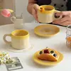 Lento como los viejos tiempos - Estilo Ins de alta estética creativa manzana linda exquisita juego de taza y platillo de café para uso en el hogar y la oficina
