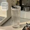Copo de Vidro Transparente de Alta Qualidade para Café Gelado, Americano, Latte com Grande Capacidade e Tampa, Copo com Canudo para Uso no Escritório