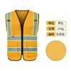 Colete Refletivo de Alta Visibilidade, Roupa Refletiva, Colete Refletivo com Múltiplos Bolsos para Construção, Tráfego Noturno, com Letras Estampadas a Quente, Atacado